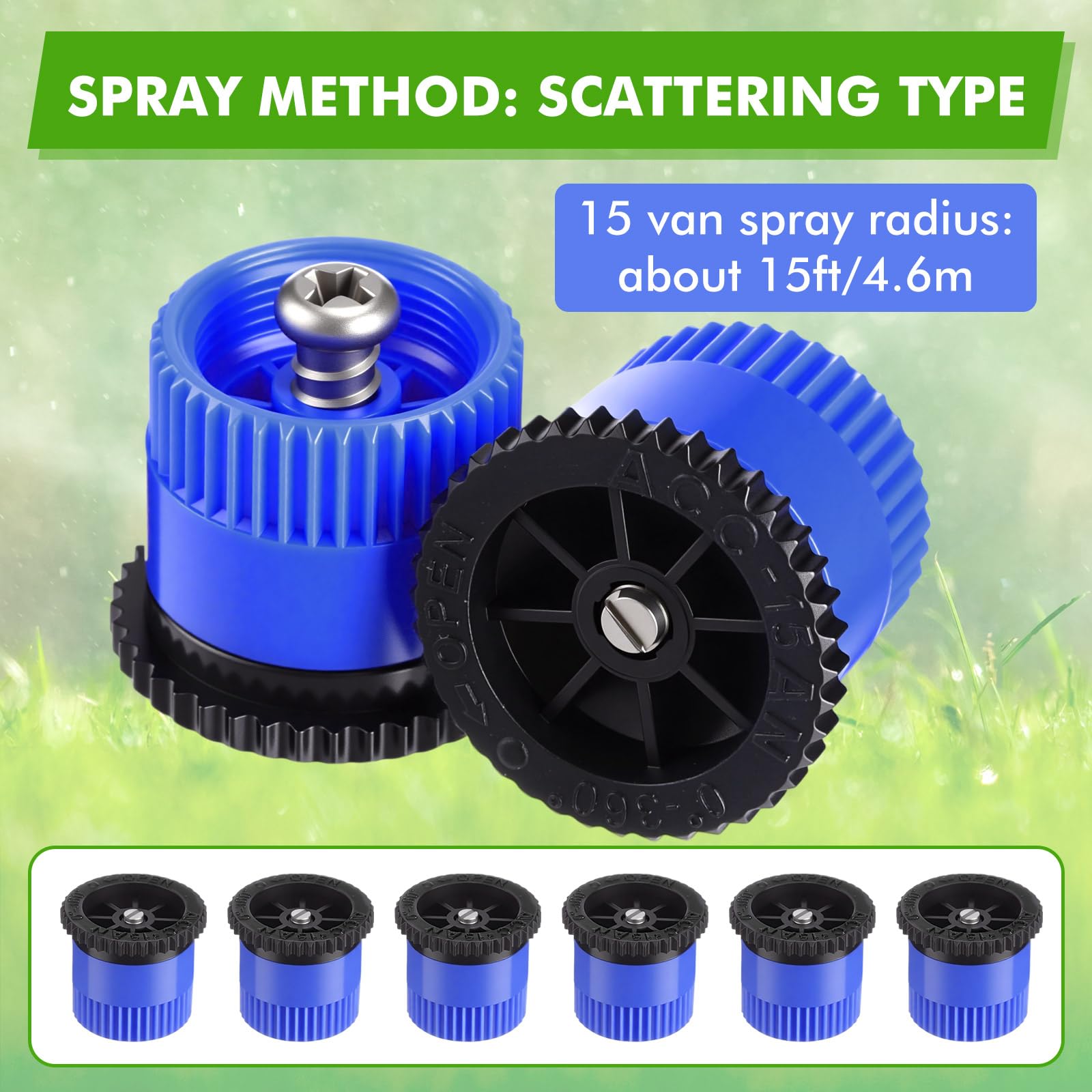 Honoson Sprinkler Head side view showing spray pattern
