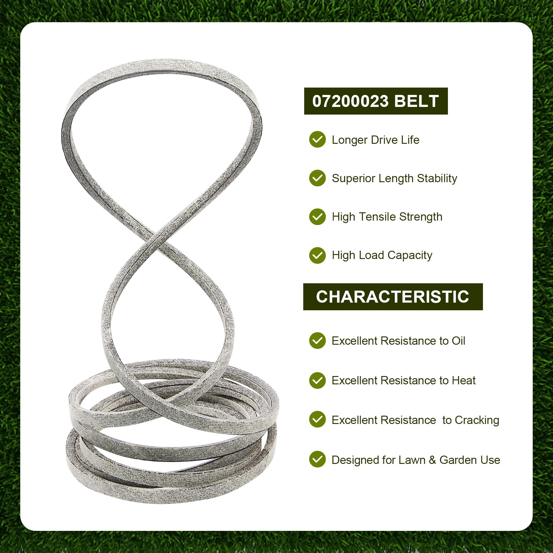Honoyam 07200023 Mower Deck Belt 52 inch compatibility chart