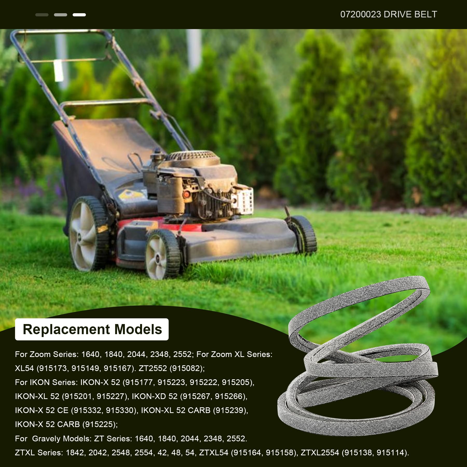 Honoyam 07200023 Mower Deck Belt 52 inch installation guide
