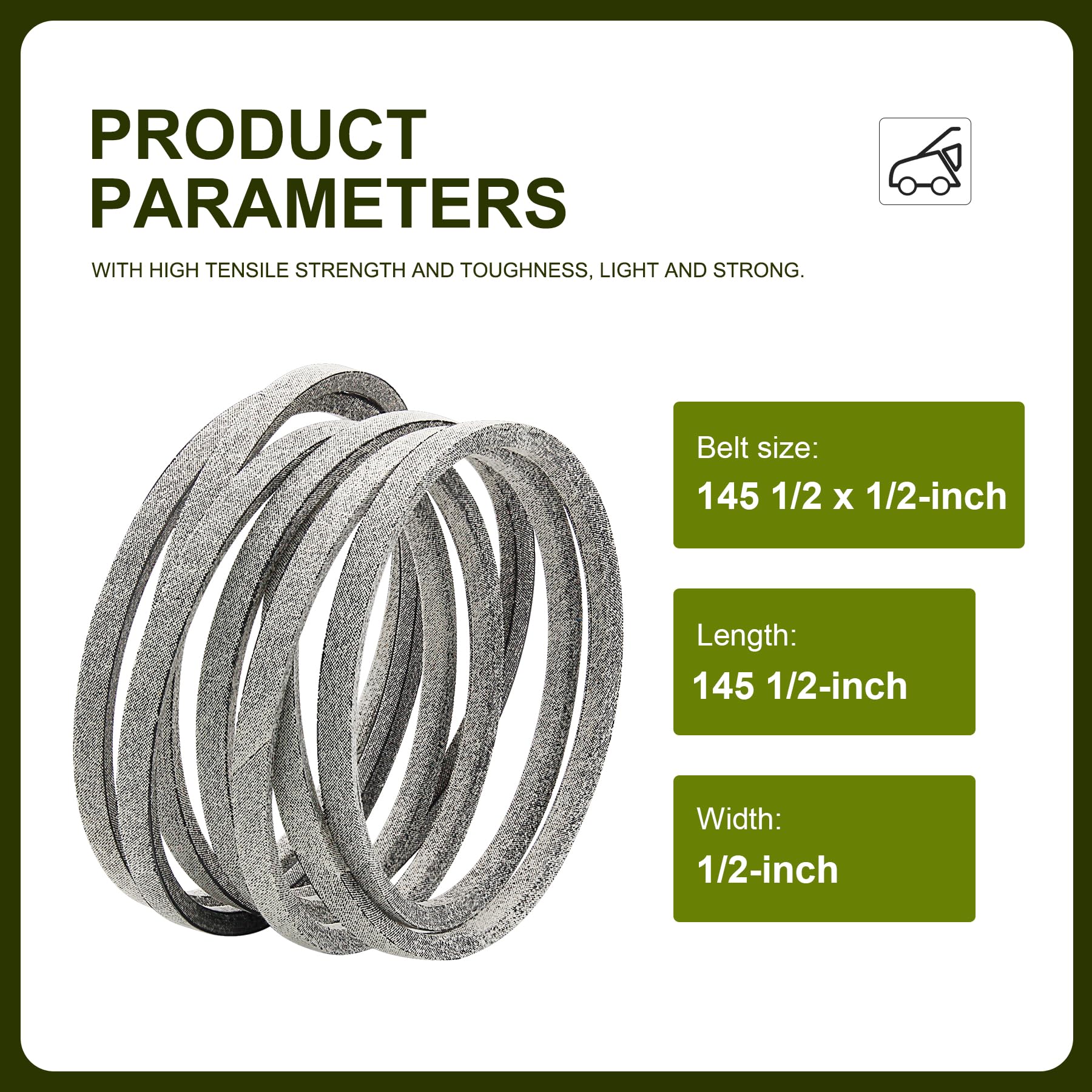 Honoyam 07200023 Mower Deck Belt 52 inch side view