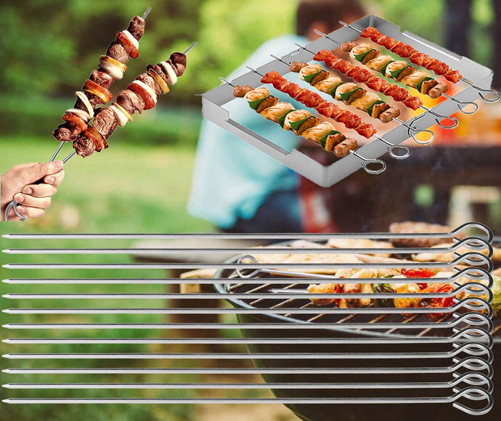 HONSHEN 12-inch BBQ skewers stored neatly in a kitchen drawer