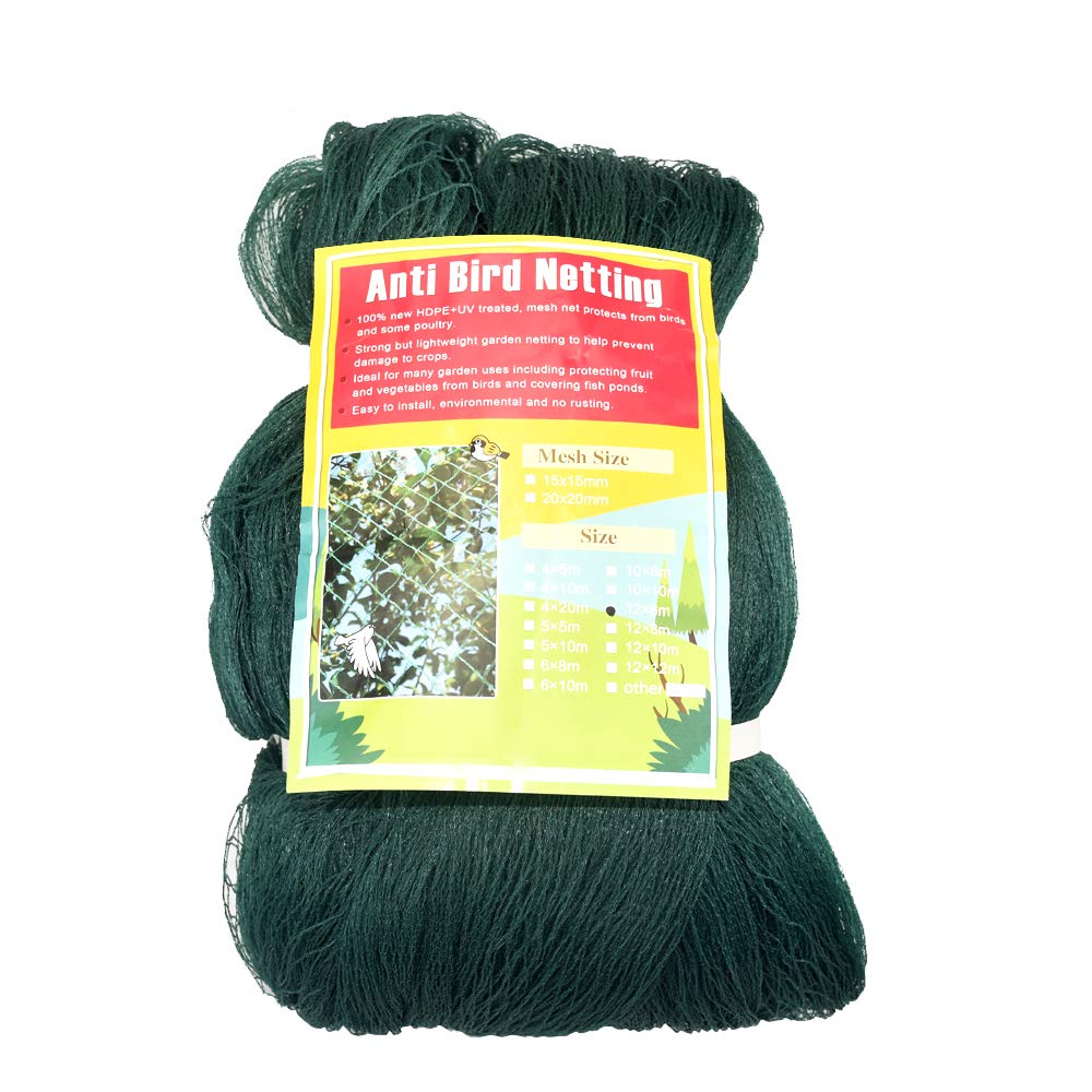 honsundy Anti Bird Netting Green 19.5 x 40 ft front view