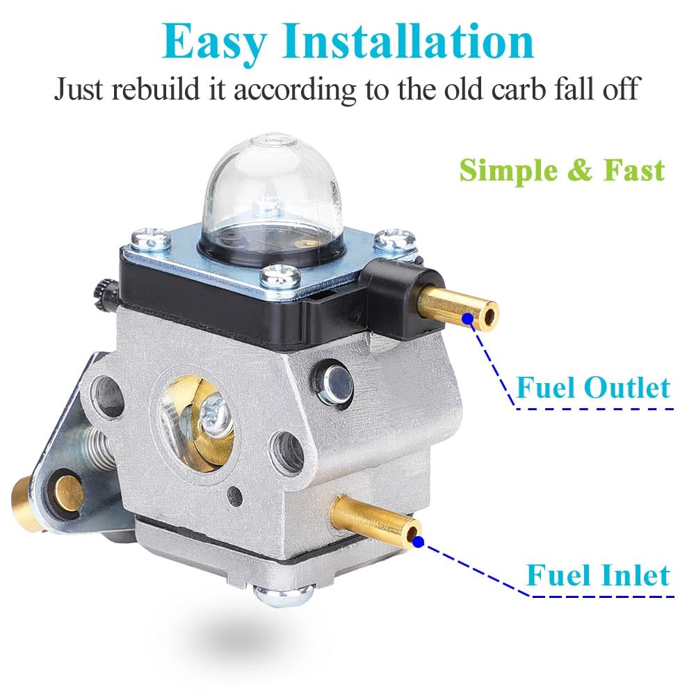 HOODELL Carburetor with primer bulb and air filter components