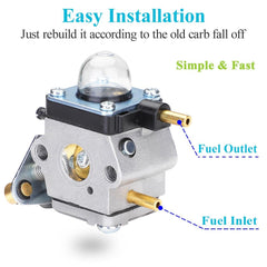 HOODELL Carburetor with primer bulb and air filter components