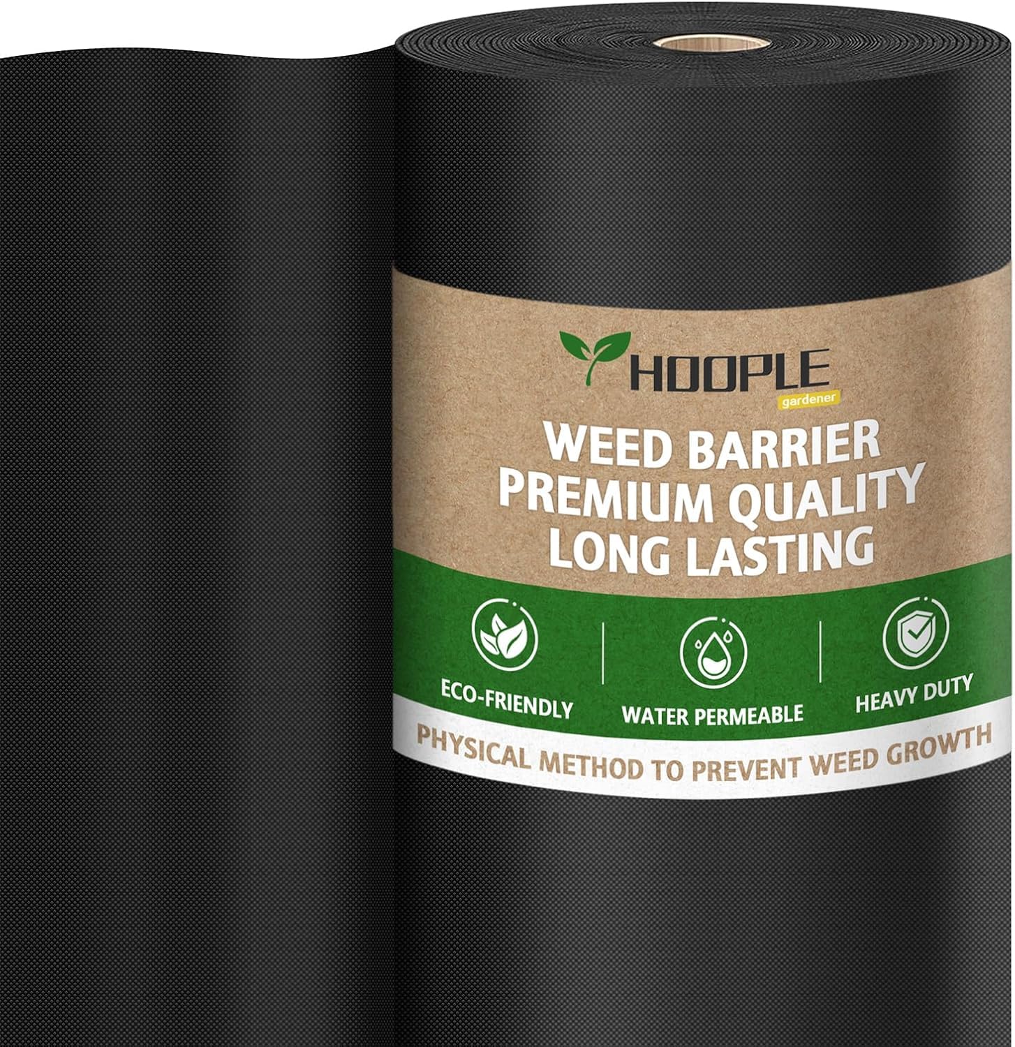 HOOPLE 3 ft x 180 ft landscape fabric roll in black