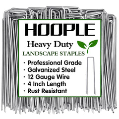 HOOPLE 4 Inch Galvanized Landscape Staples pack front view
