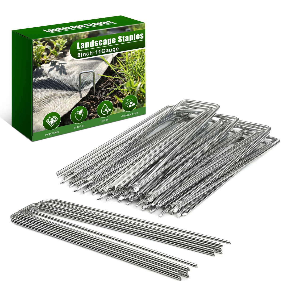 HOOPLE 8 Inch Garden Stakes front view with sharp angled tips