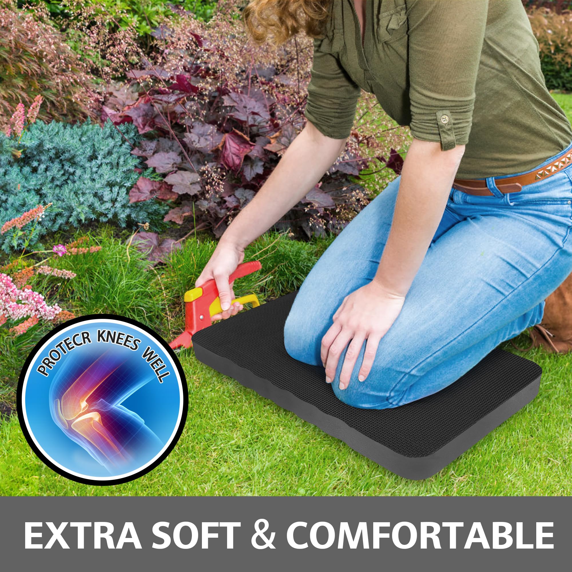 HOOPLE Extra Thick Kneeling Pad Black dimensions and specs