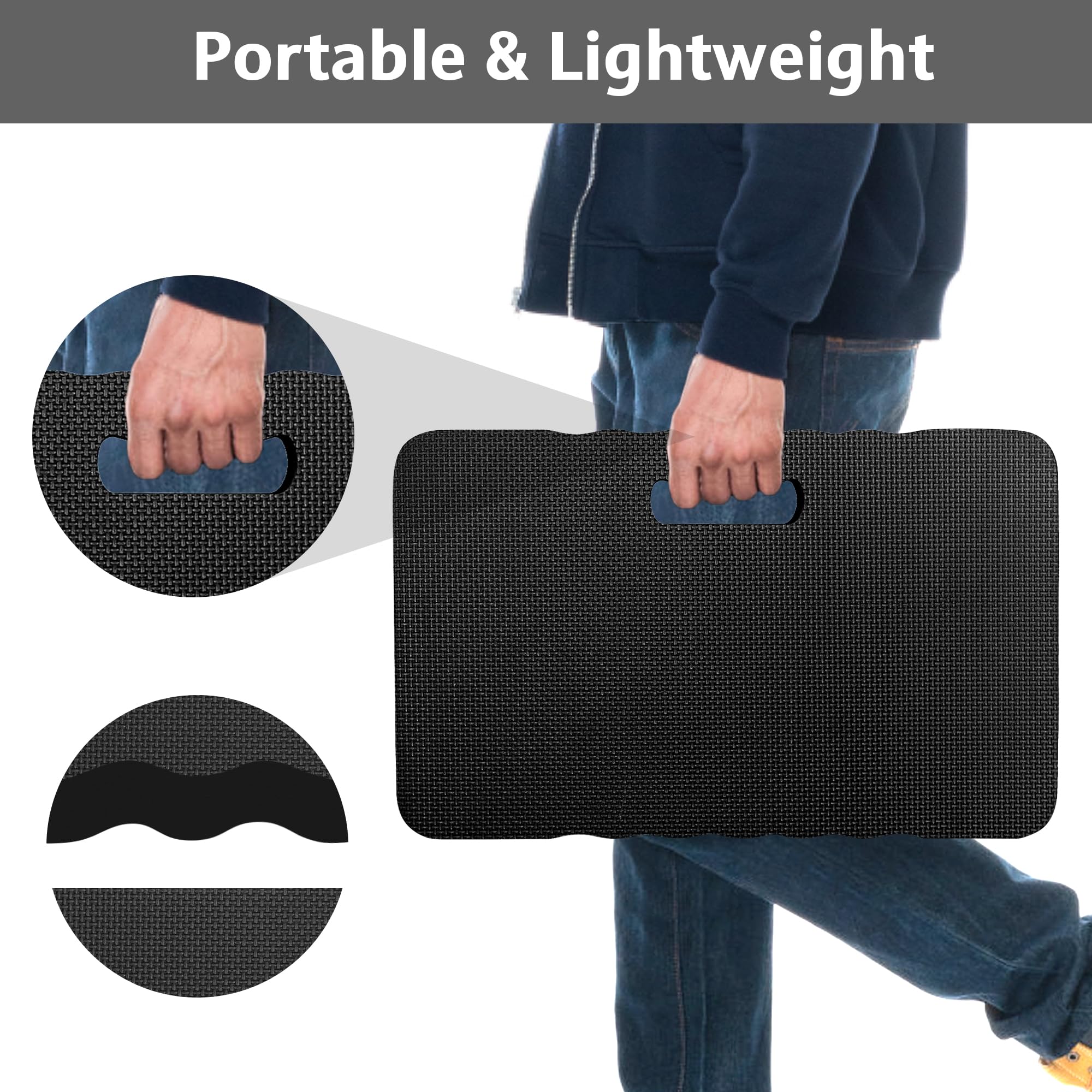 HOOPLE Extra Thick Kneeling Pad Black on a yoga mat