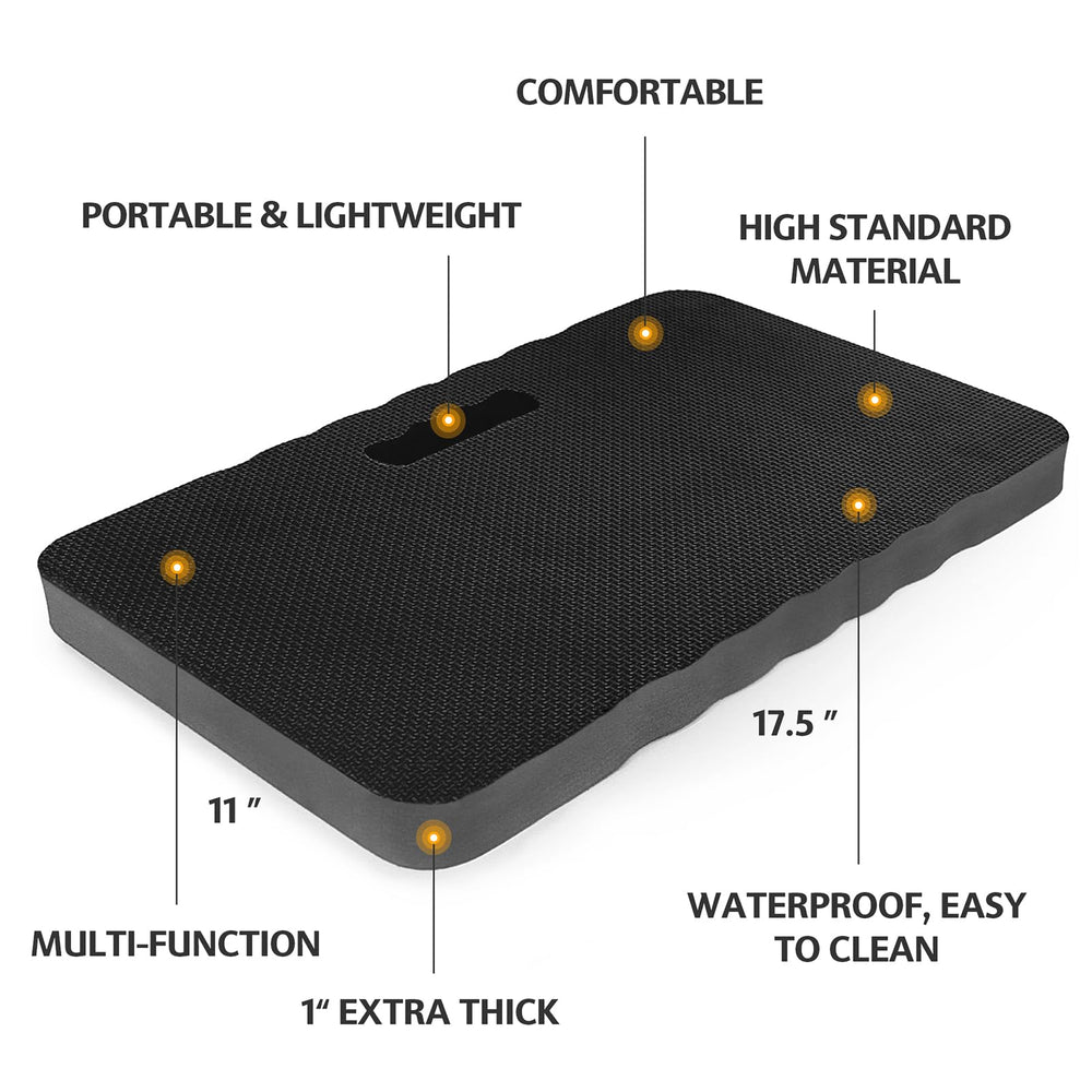 HOOPLE Extra Thick Kneeling Pad Black side view