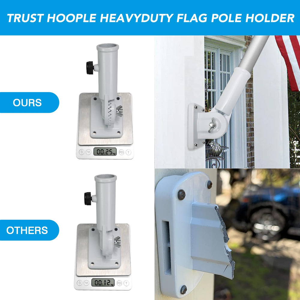 HOOPLE Flag Pole Holder displayed outdoors in a garden