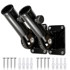 HOOPLE Flag Pole Holder front view, black, adjustable design