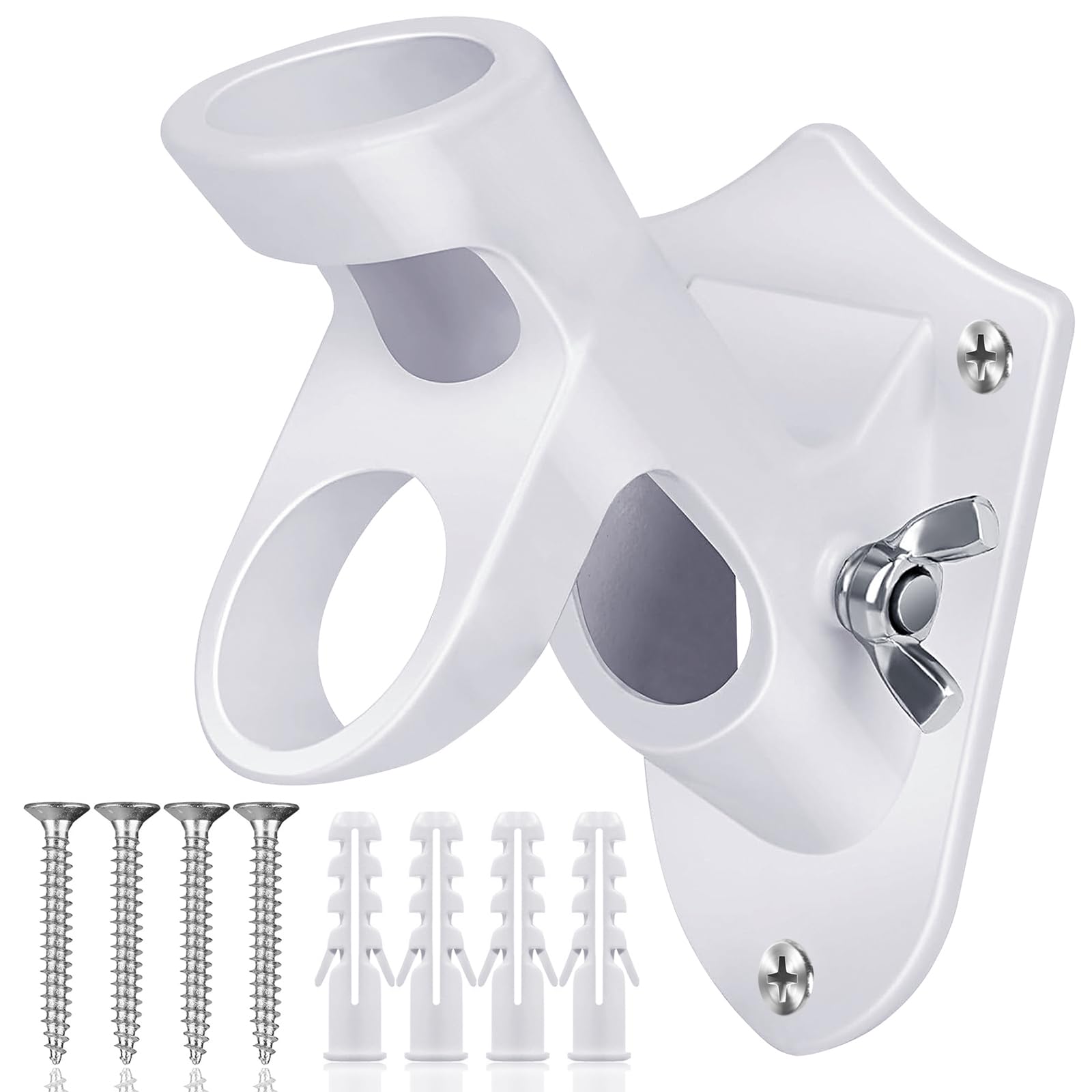 HOOPLE Flag Pole Holder front view in white