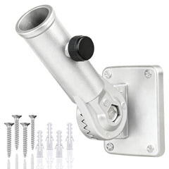 HOOPLE Flag Pole Holder front view, silver color