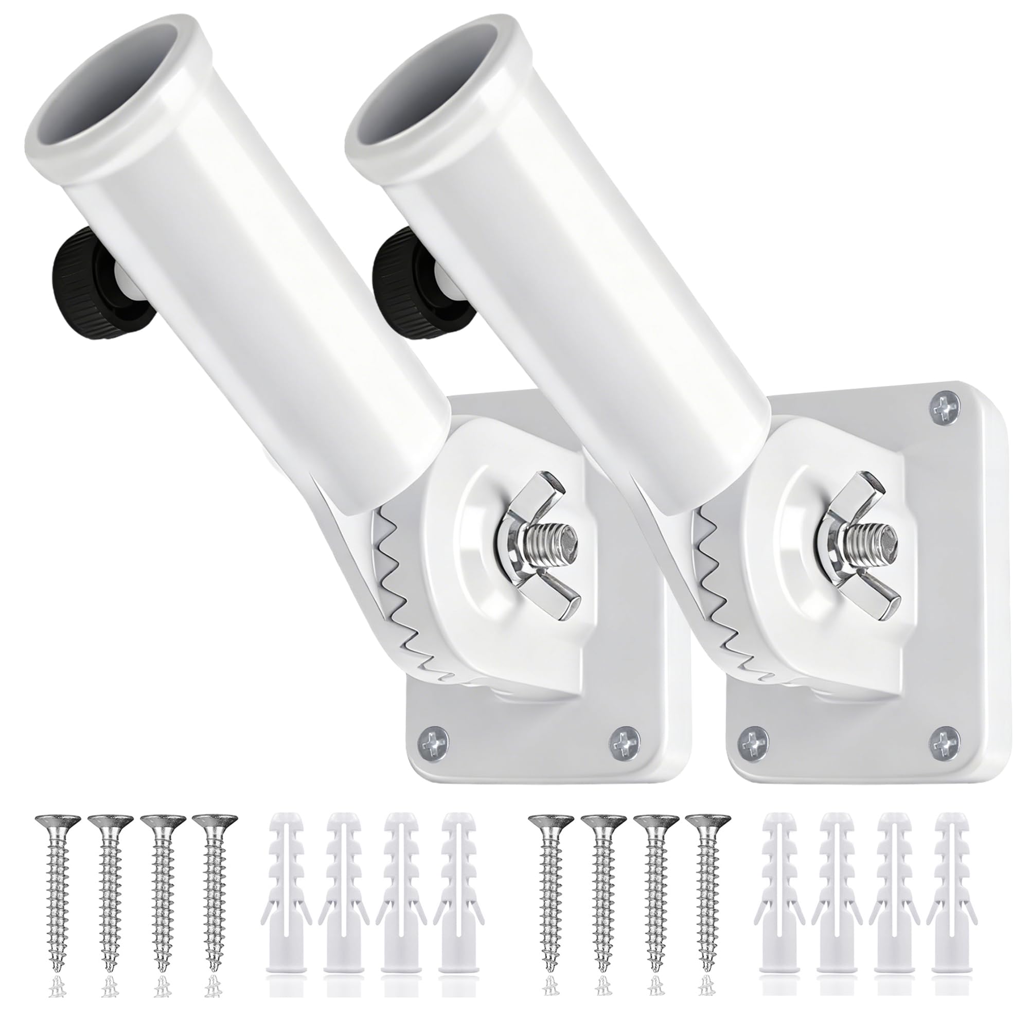 HOOPLE Flag Pole Holder front view with mounting bracket