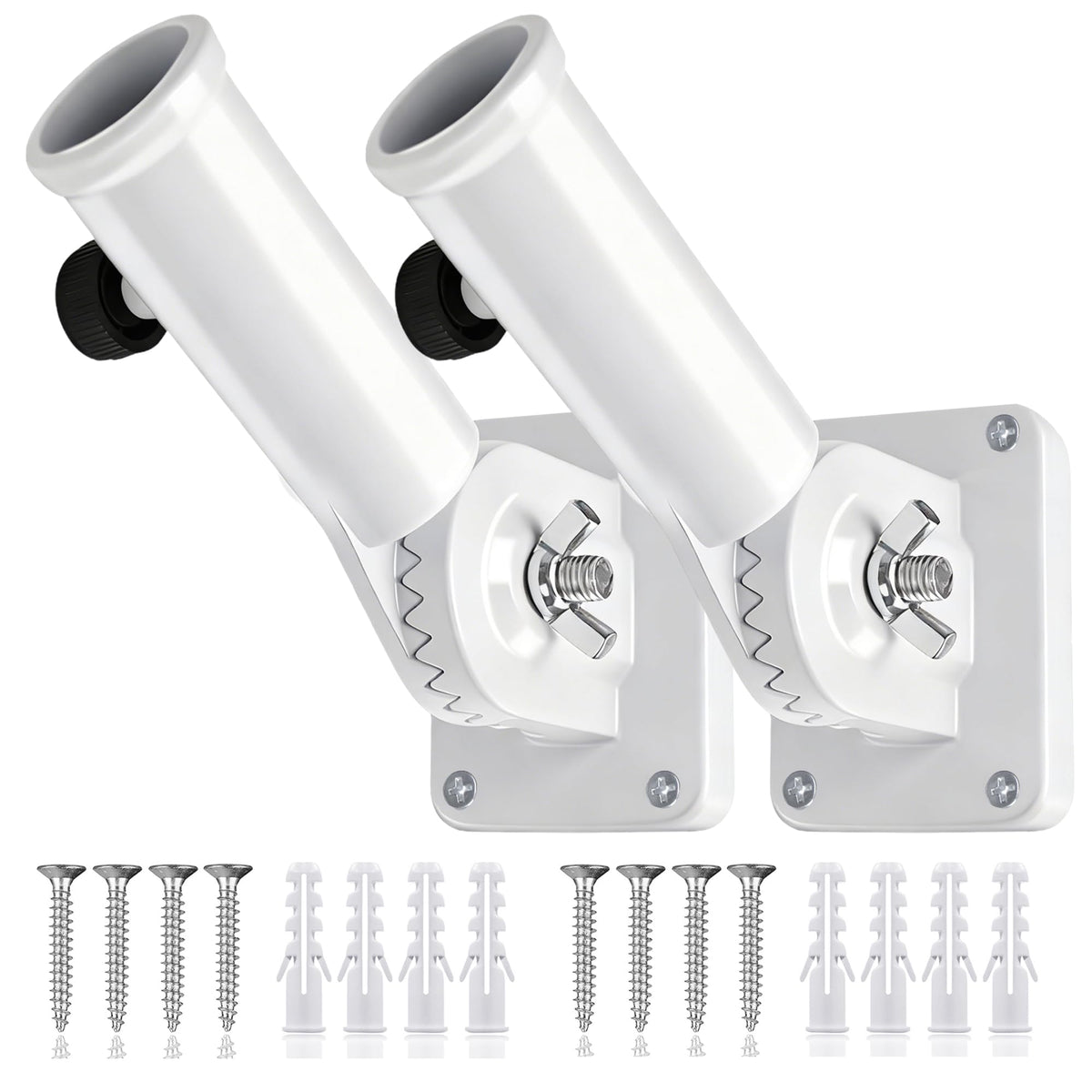 HOOPLE Flag Pole Holder front view with mounting bracket