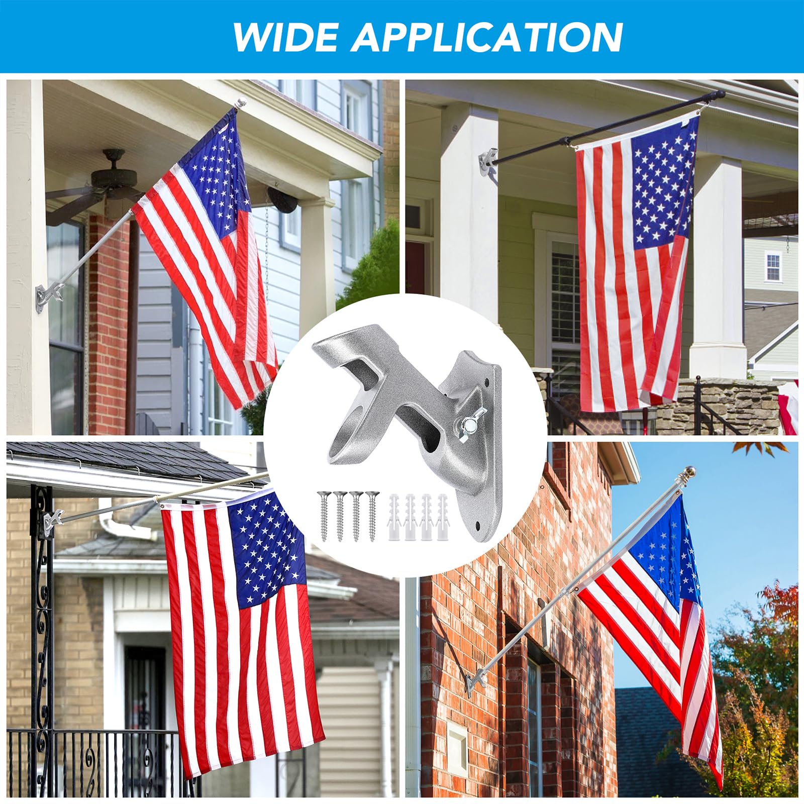 HOOPLE Flag Pole Holder in a garden setting