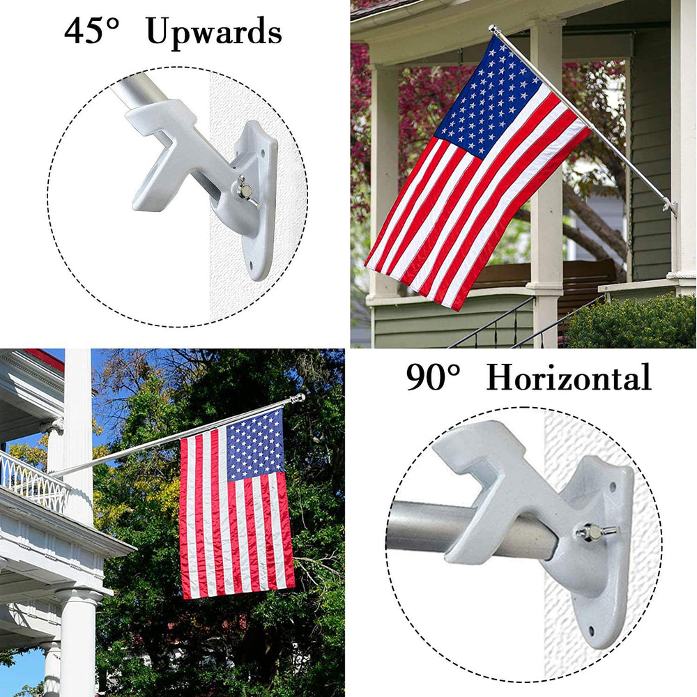 HOOPLE Flag Pole Holder in outdoor setting with patio background