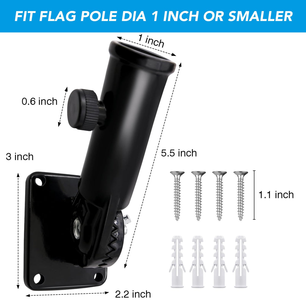 HOOPLE Flag Pole Holder mounted on a wooden post