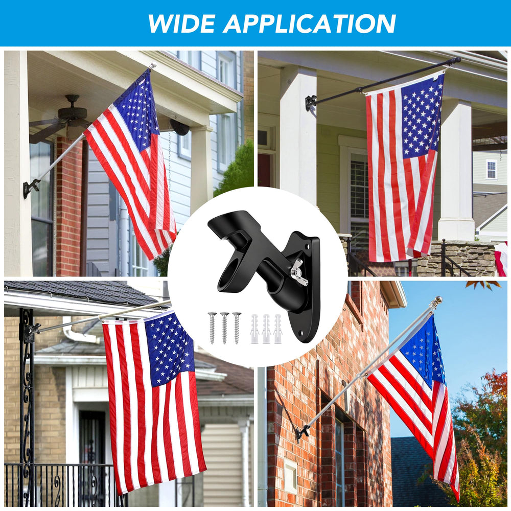 HOOPLE Flag Pole Holder showing dual position design