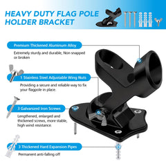 HOOPLE Flag Pole Holder side view showing mounting brackets
