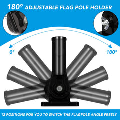 HOOPLE Flag Pole Holder side view showing stainless steel screws