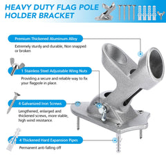 HOOPLE Flag Pole Holder side view with installation screws
