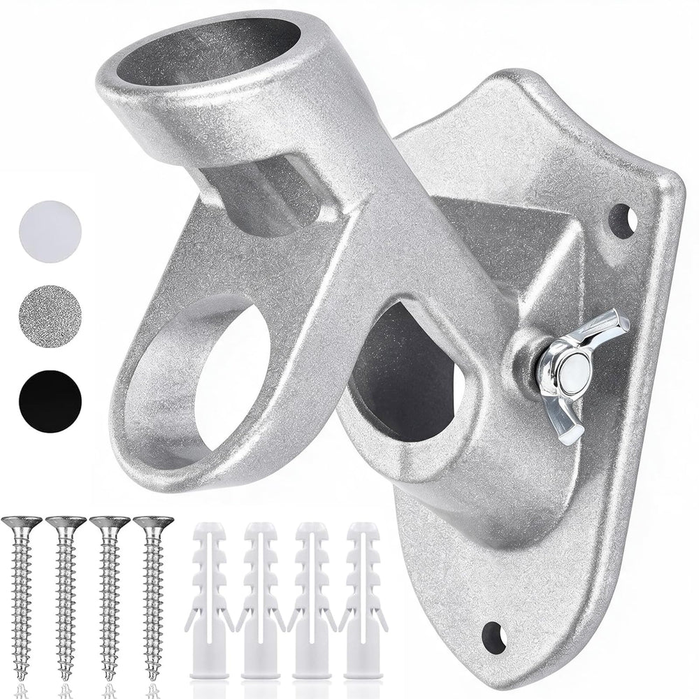 HOOPLE Flag Pole Holder silver model front view