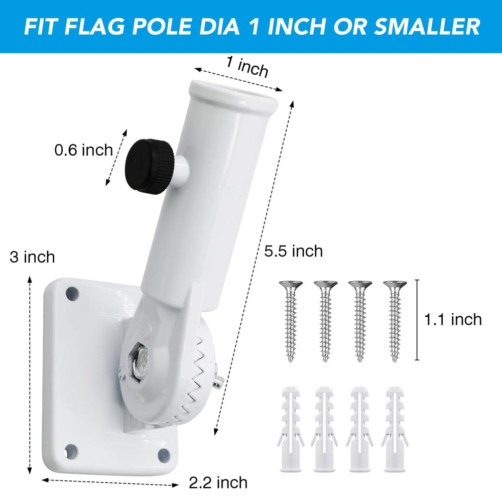 HOOPLE Flag Pole Holder with flag in high wind