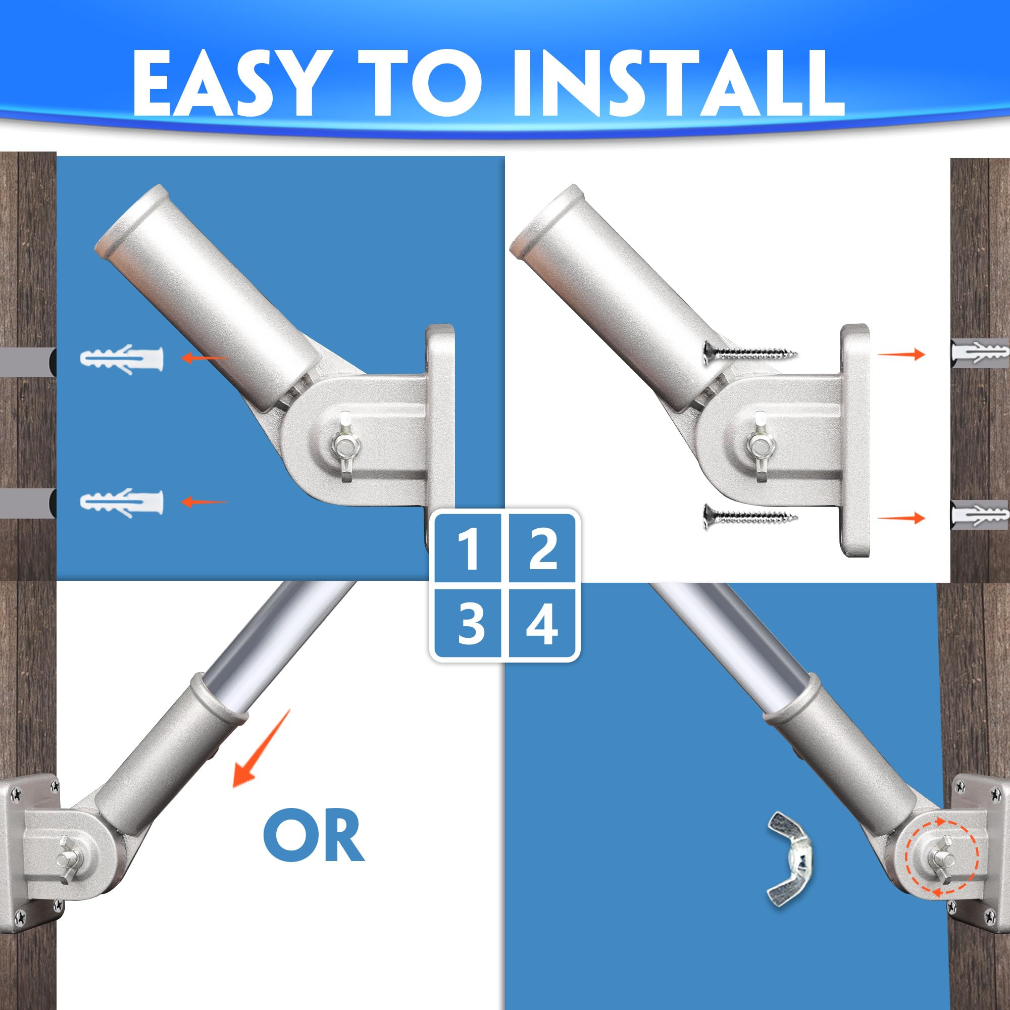 HOOPLE Flag Pole Holder with flag pole attached