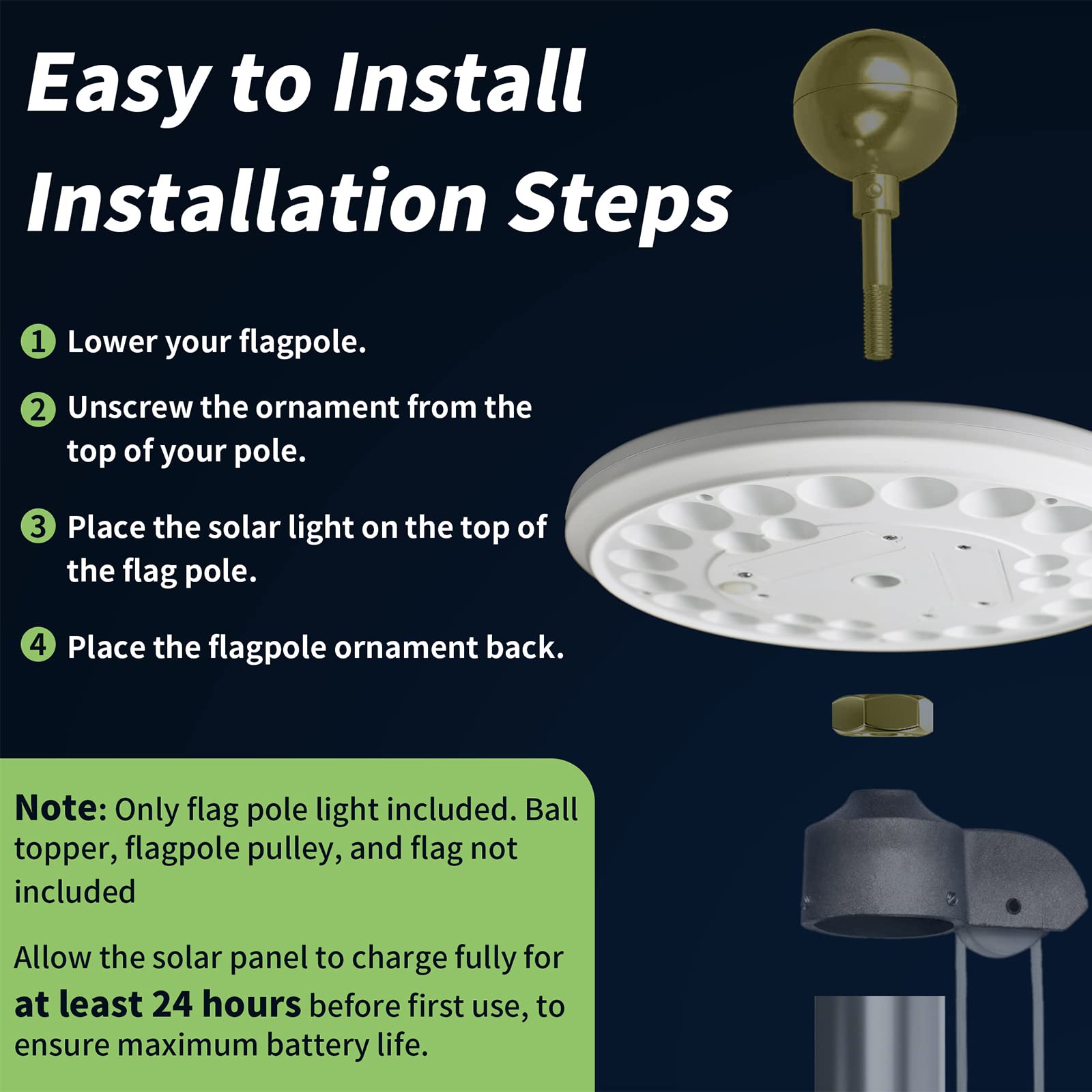 HOOPLE Flag Pole Light waterproof feature demonstration