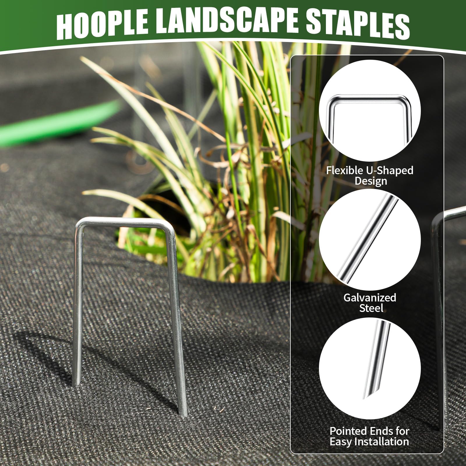 HOOPLE galvanized garden stakes showing rust-resistant finish