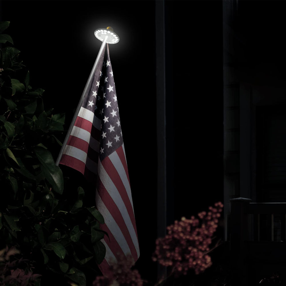 HOOPLE Solar Flag Pole Light with packaging details