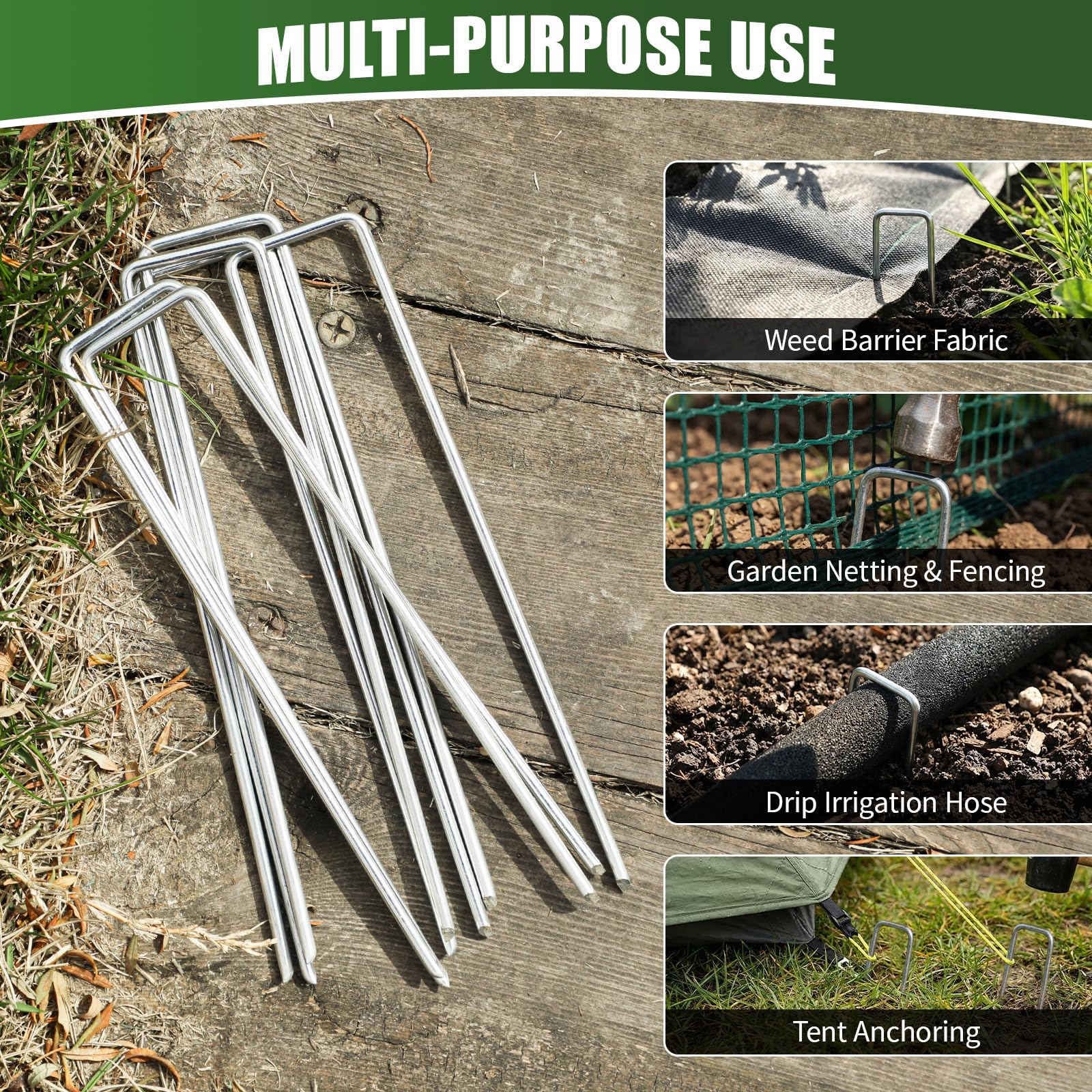 HOOPLE stakes securing landscape fabric in garden