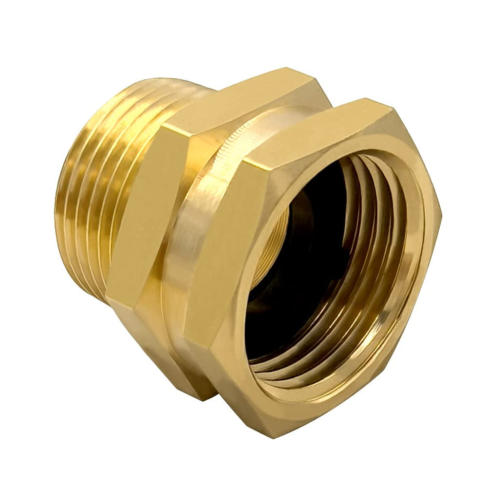 Hooshing garden hose adapter showing solid brass construction
