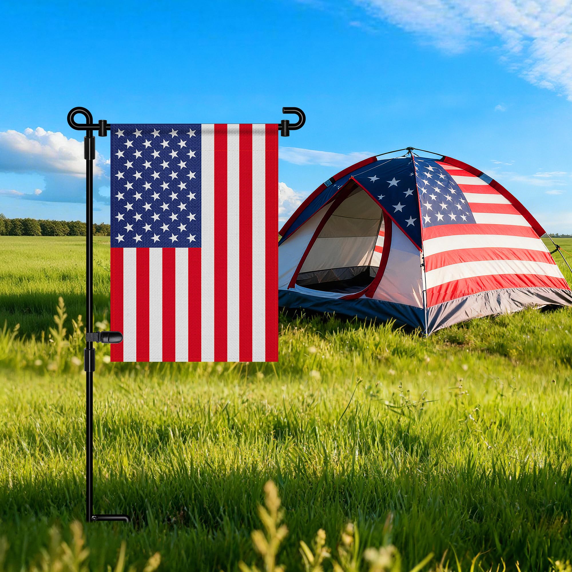 HOOSUN Garden Flag Stand displaying Thanksgiving flag