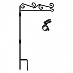 HOOSUN Garden Flag Stand front view with black metal design