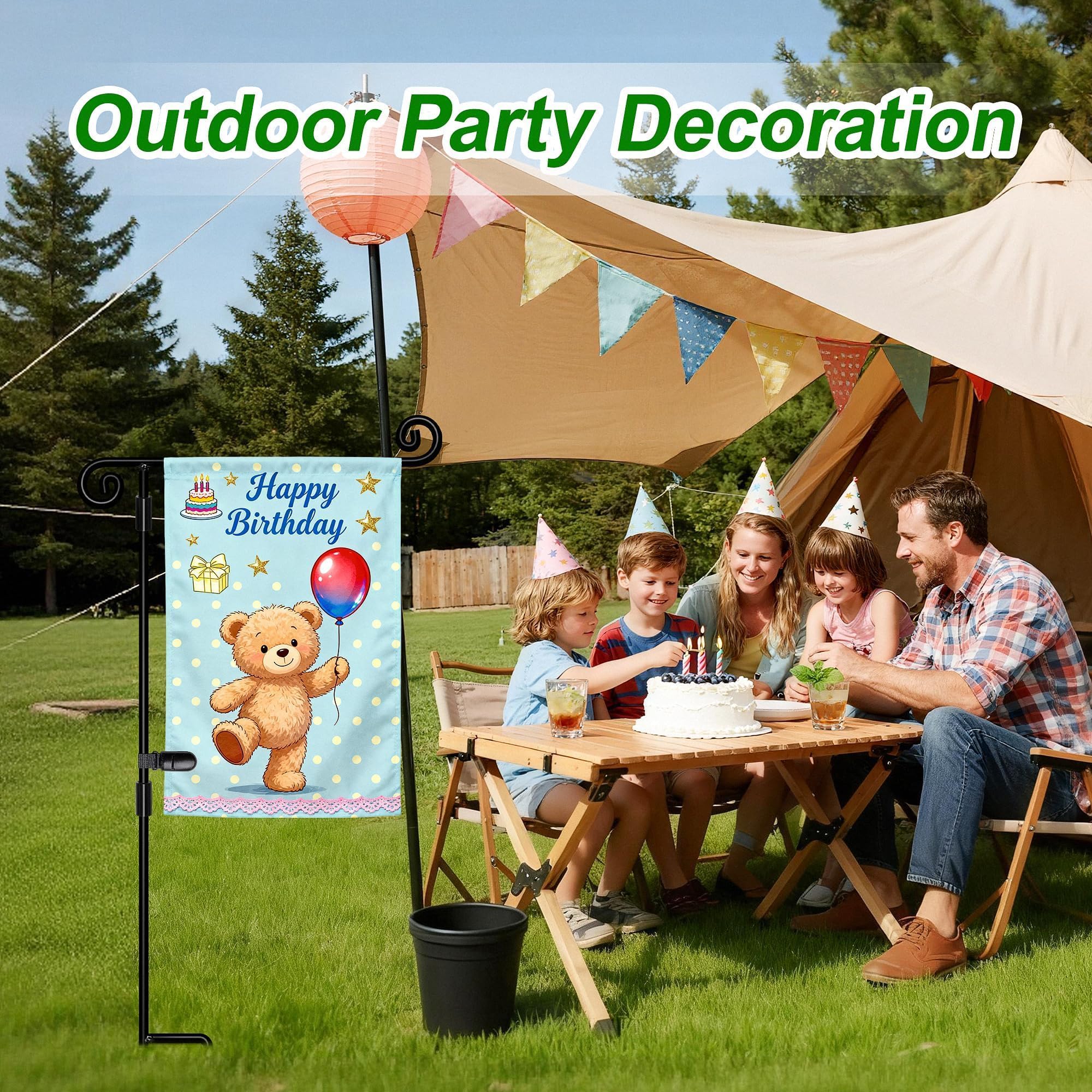 HOOSUN Garden Flag Stand with a flag attached