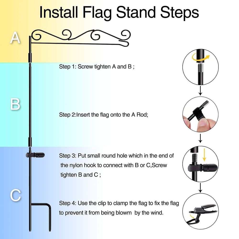 HOOSUN Garden Flag Stand with flag attached