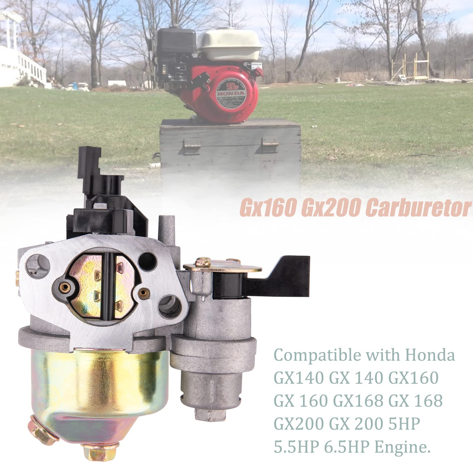HOOTO GX160 GX200 Carburetor kit components layout
