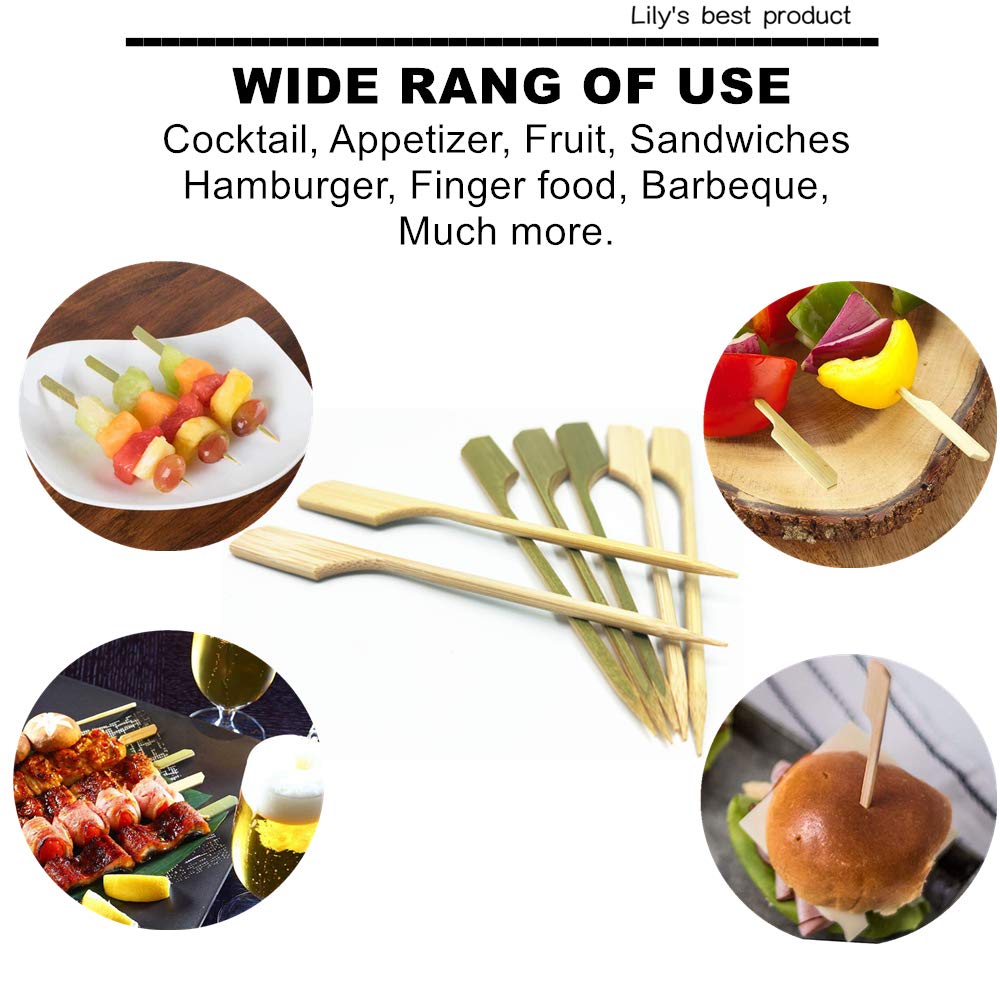 HOPELF Bamboo Paddle Picks in a picnic setting