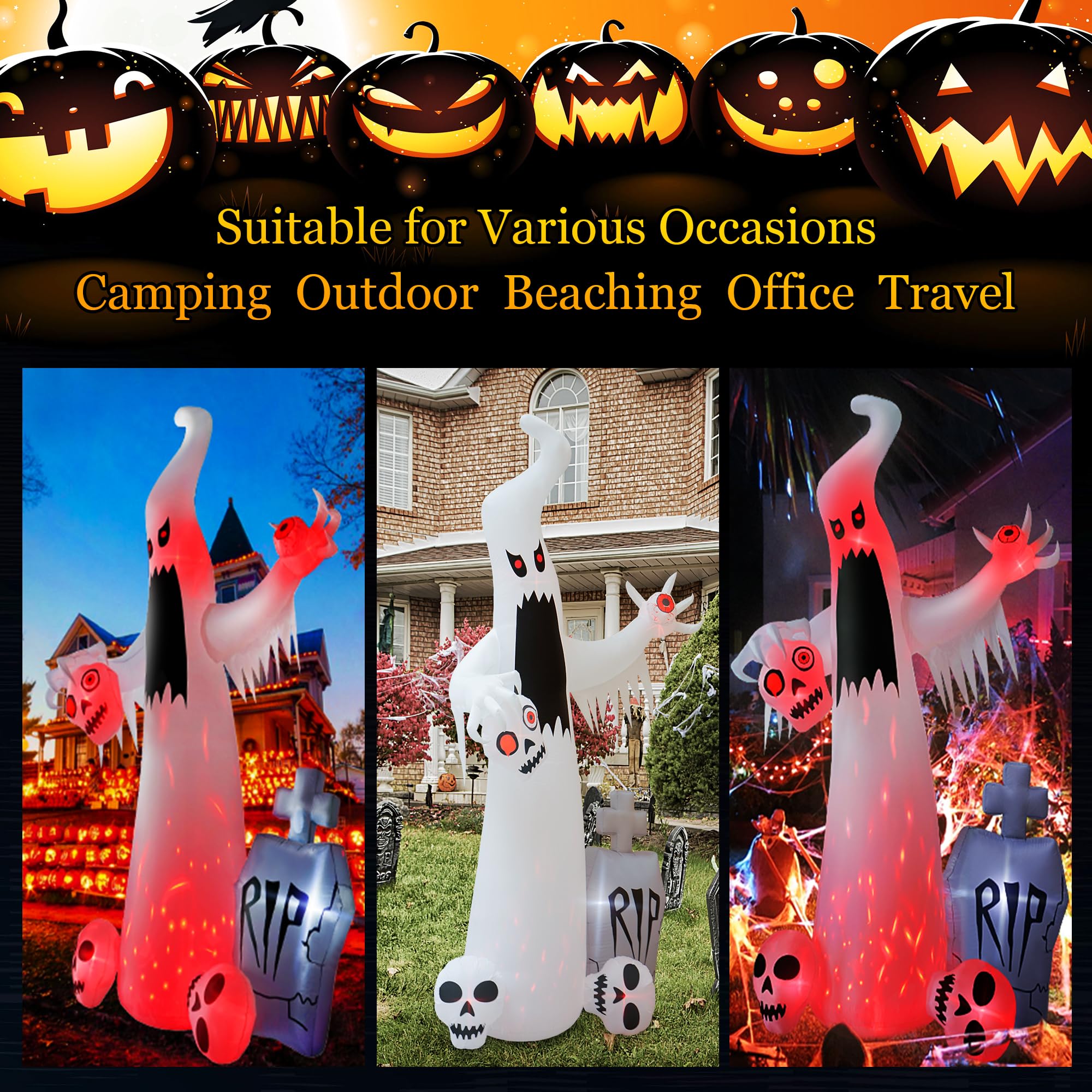 HOPOCO inflatable ghost with spinning light at the bottom