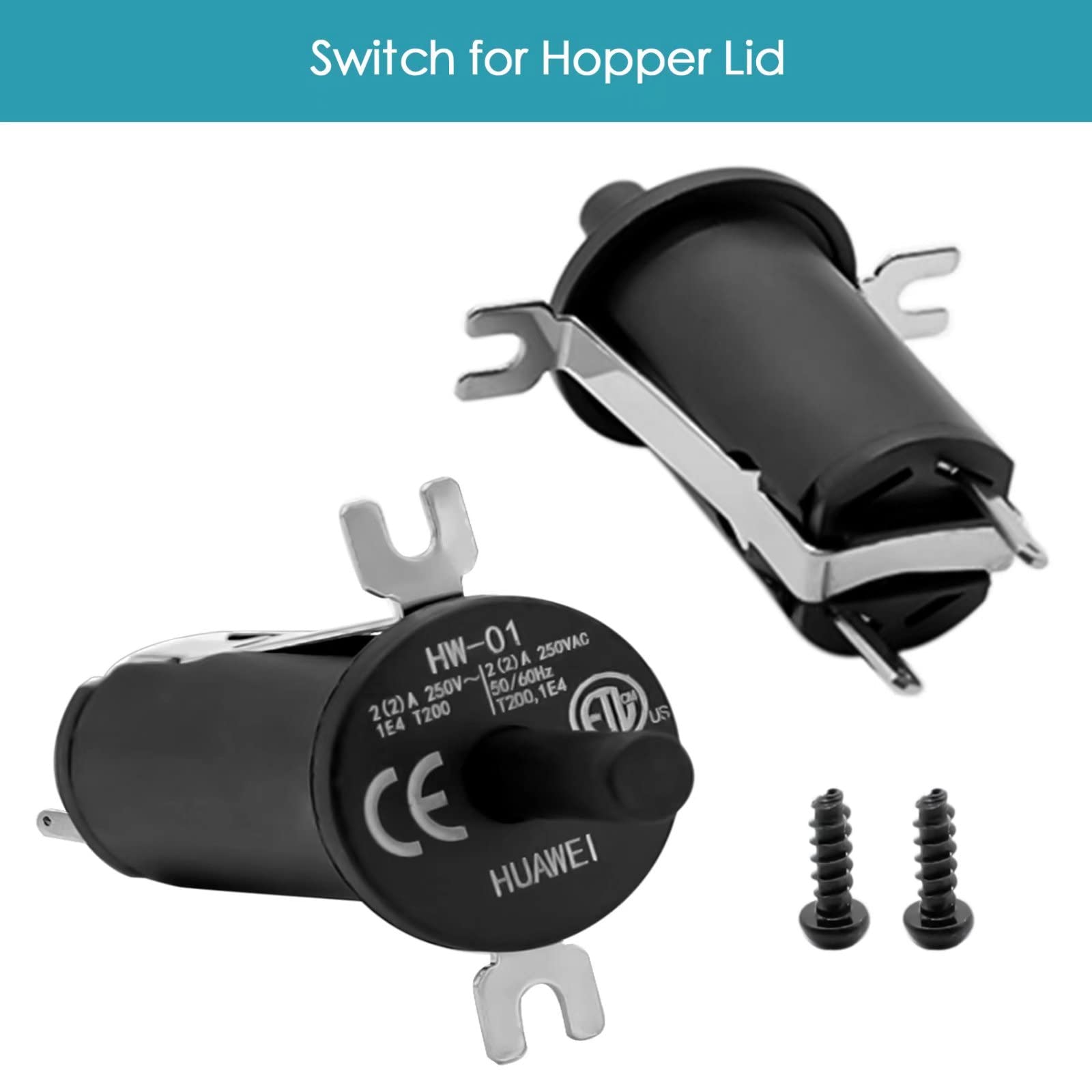 Hopper Lid/Door Switch close-up with mounting screws