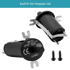 Hopper Lid/Door Switch close-up with mounting screws