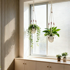HOREAKHJ Macrame Plant Hanger hanging indoors