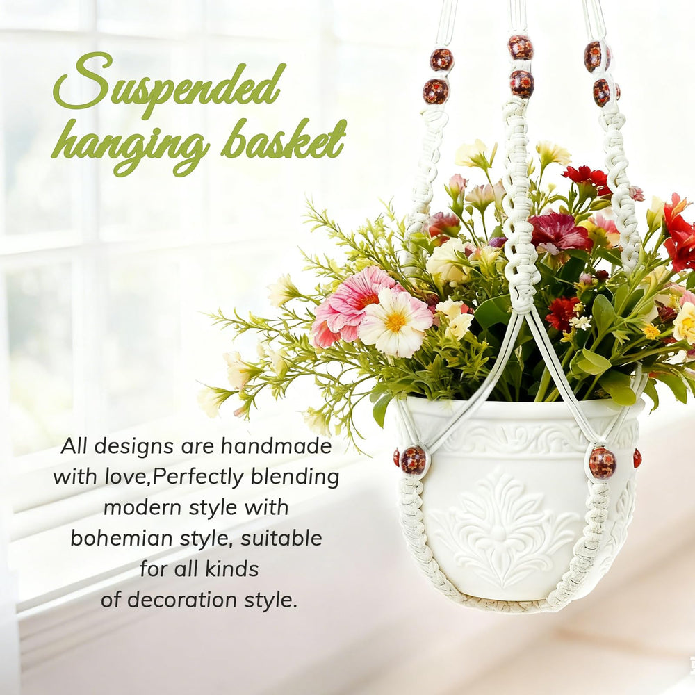 HOREAKHJ Macrame Plant Hanger with 15 Inch Pot