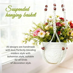 HOREAKHJ Macrame Plant Hanger with 15 Inch Pot