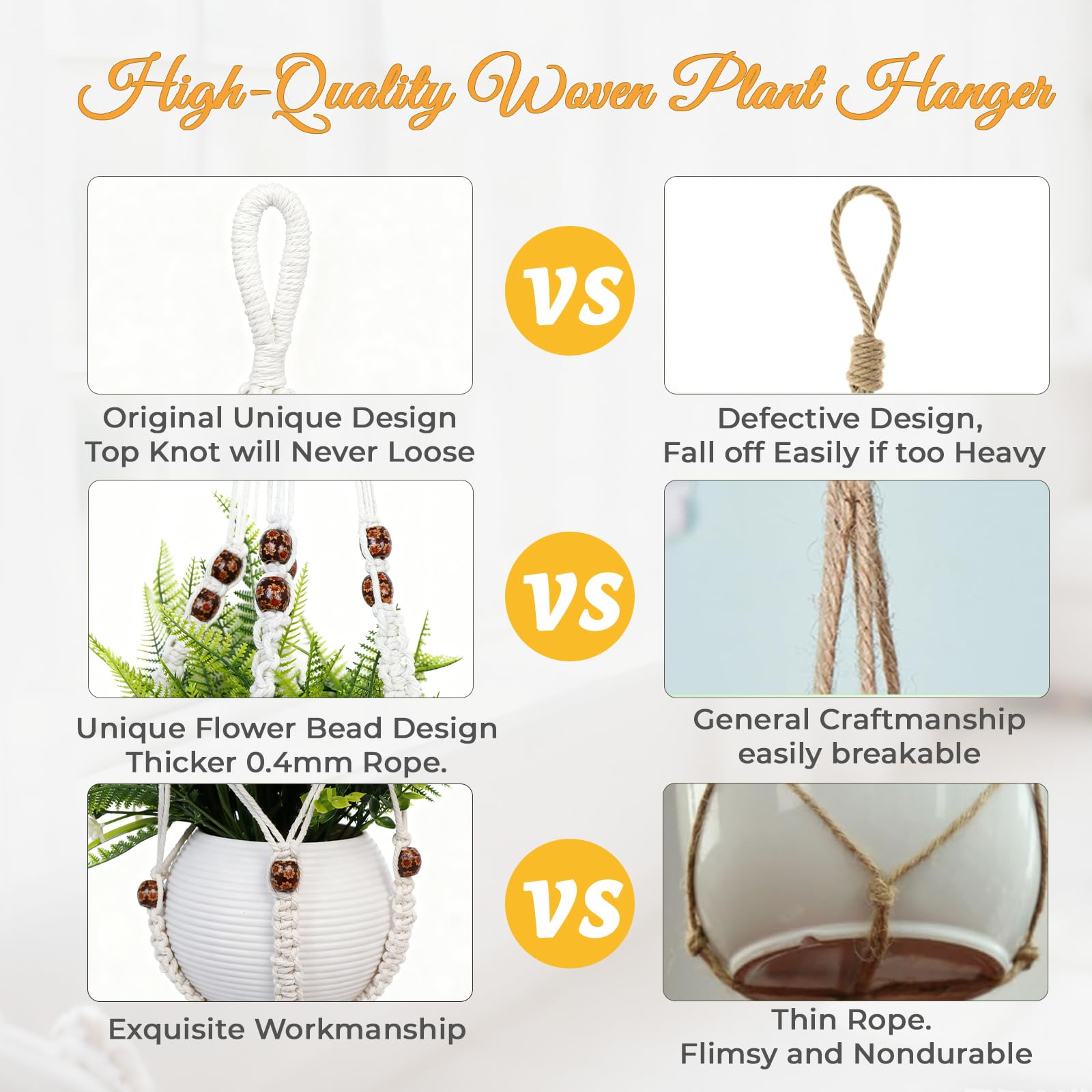 HOREAKHJ Macrame Plant Hanger with various plant styles