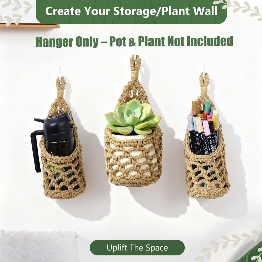 HOREAKHJ Macrame Wall Plant Hanger displayed in a modern room