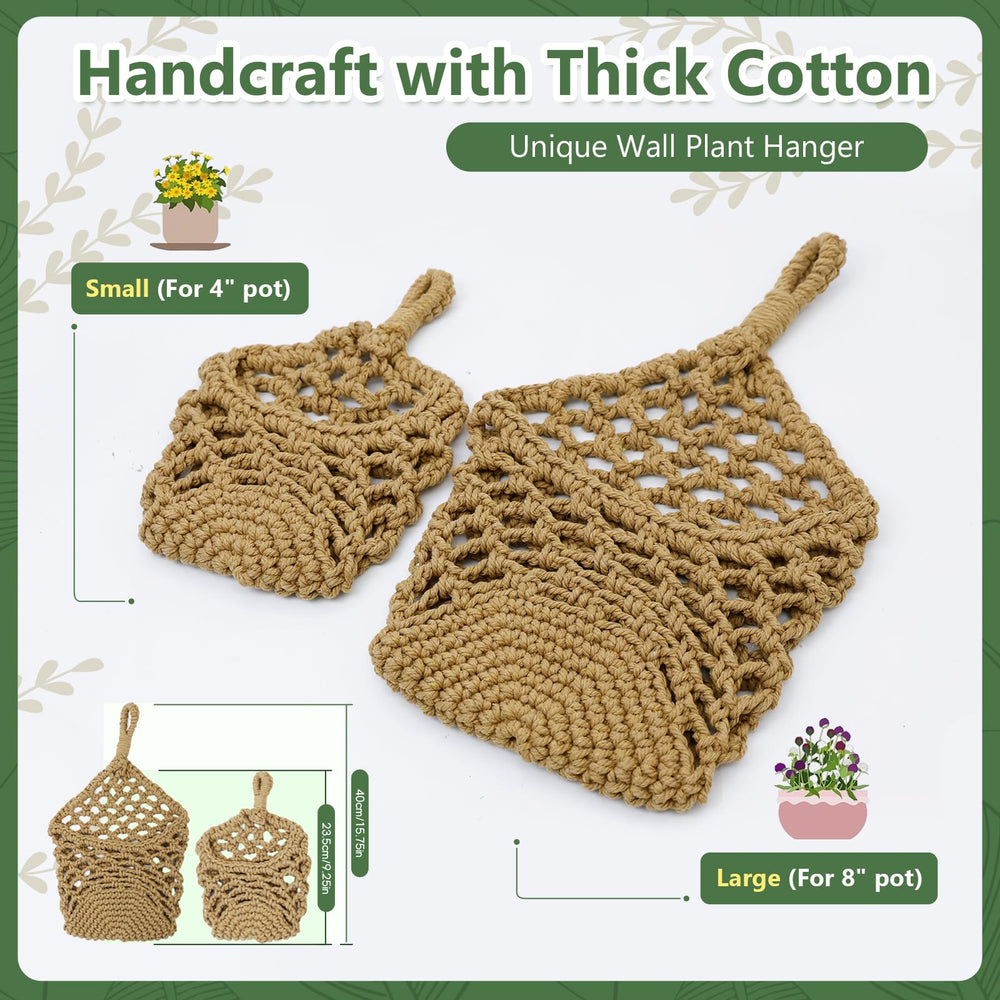 HOREAKHJ Macrame Wall Plant Hanger with small pot inserted